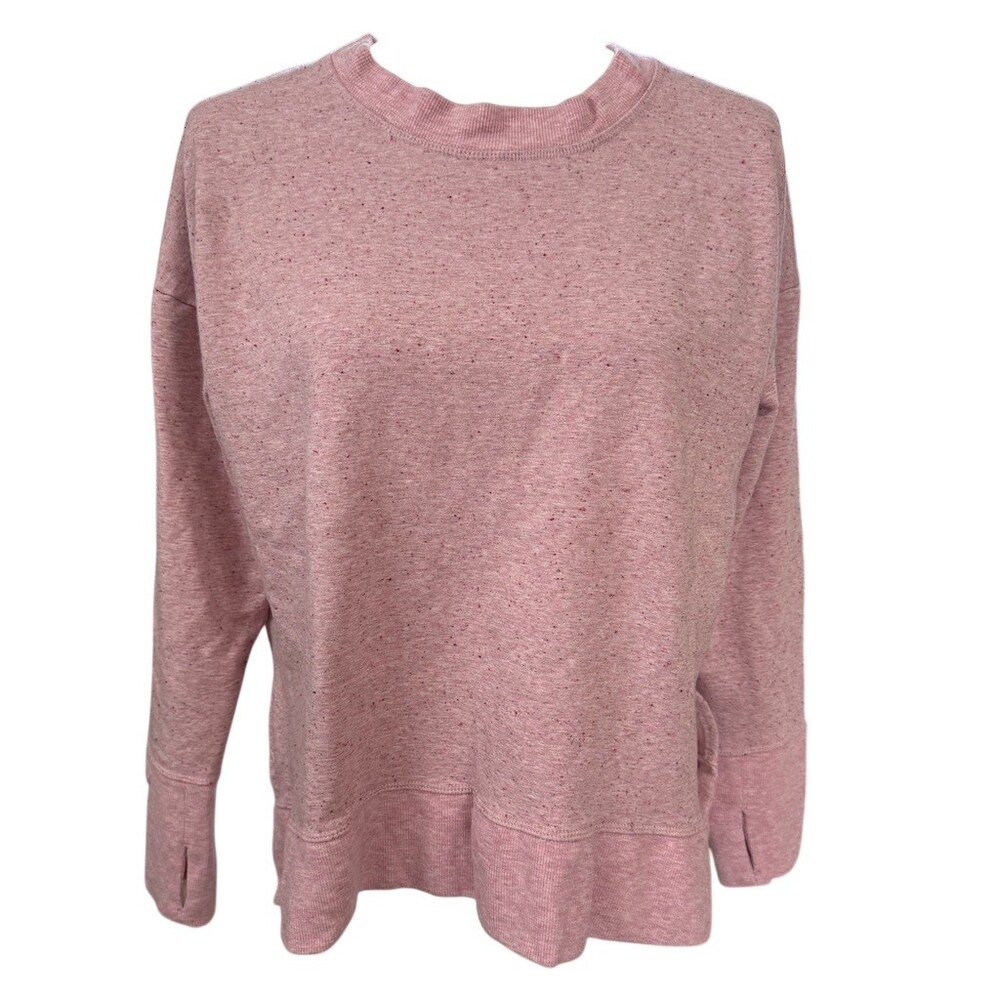 Athleta Balance Pullover Sweatshirt Heathered Rose Fleck Womens Size Large